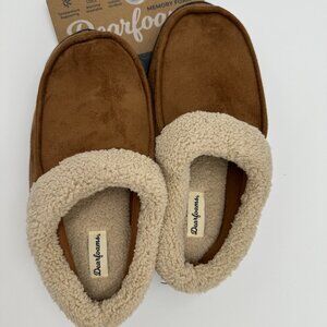 Share Dearfoams Slippers M 9-10Brown Memory Foam Cozy Indoor Outdoor House Shoes
